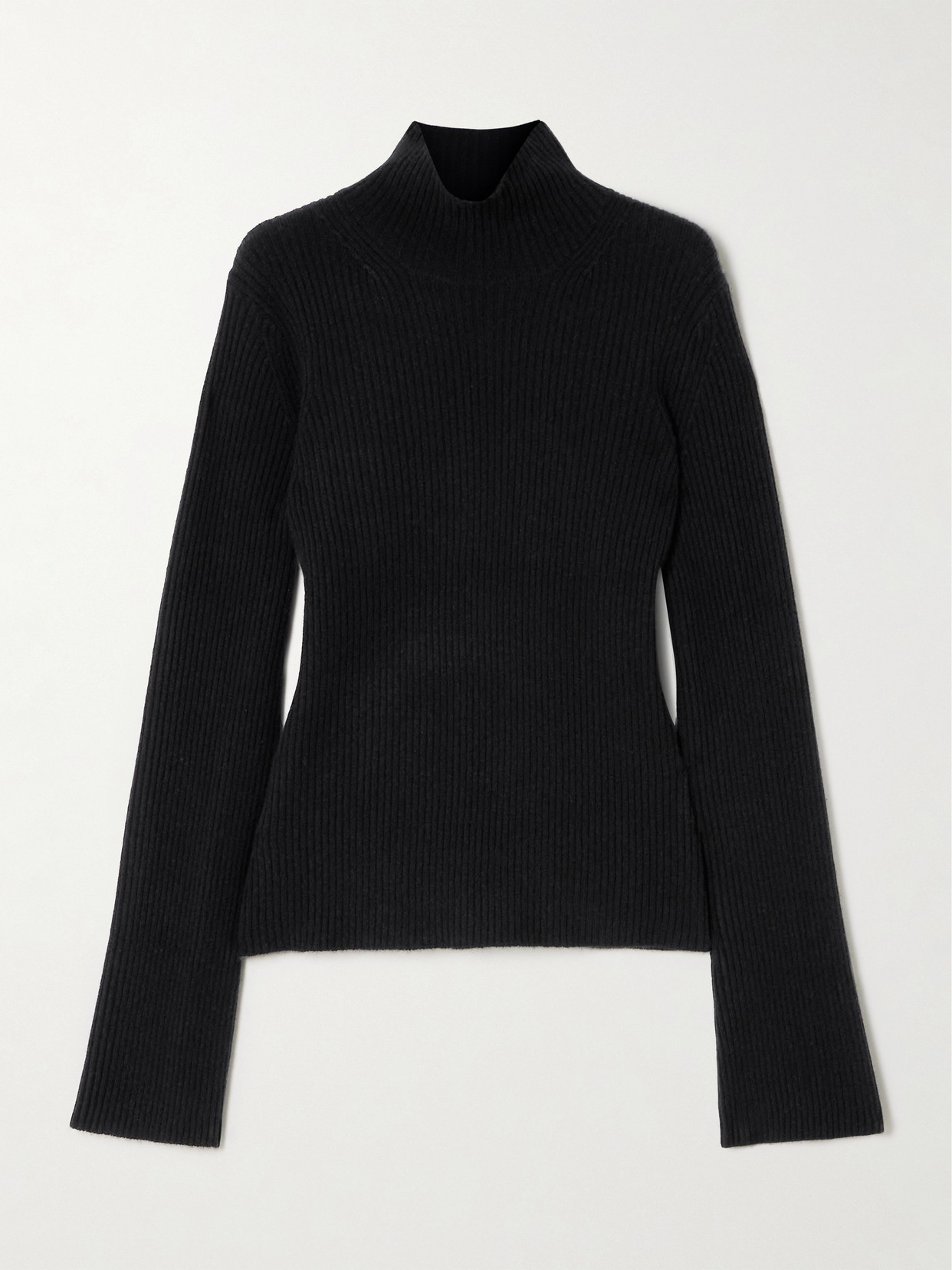 James Perse Ribbed Recycled-cashmere Turtleneck Sweater In Black