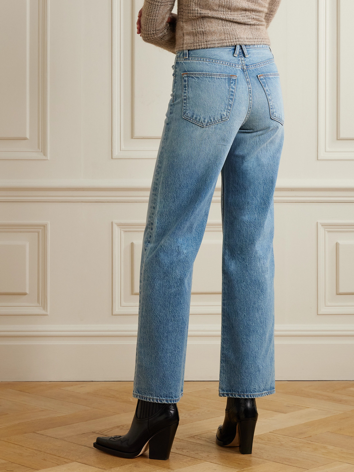 Grace Frayed Mid-Rise Wide- Leg