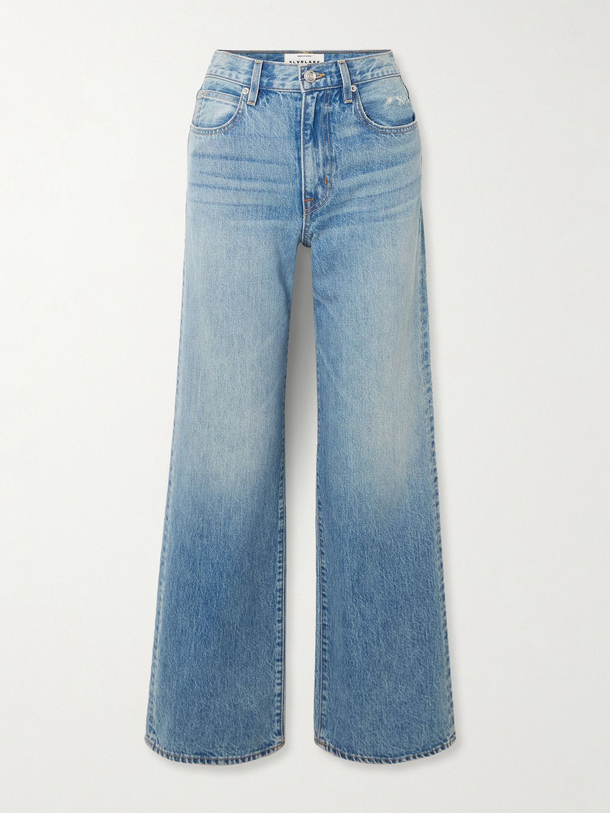 Slvrlake Grace Frayed Mid-rise Wide-leg Jeans In Blue