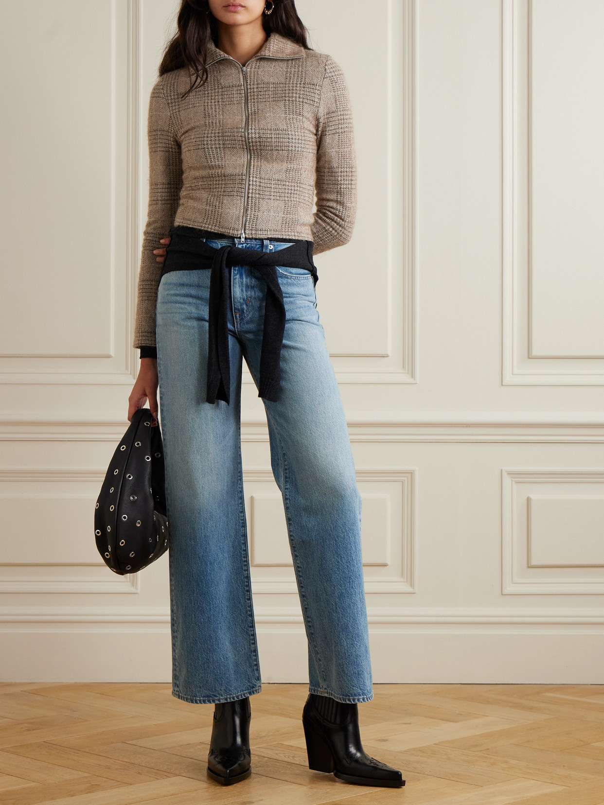 Grace Frayed Mid-Rise Wide- Leg
