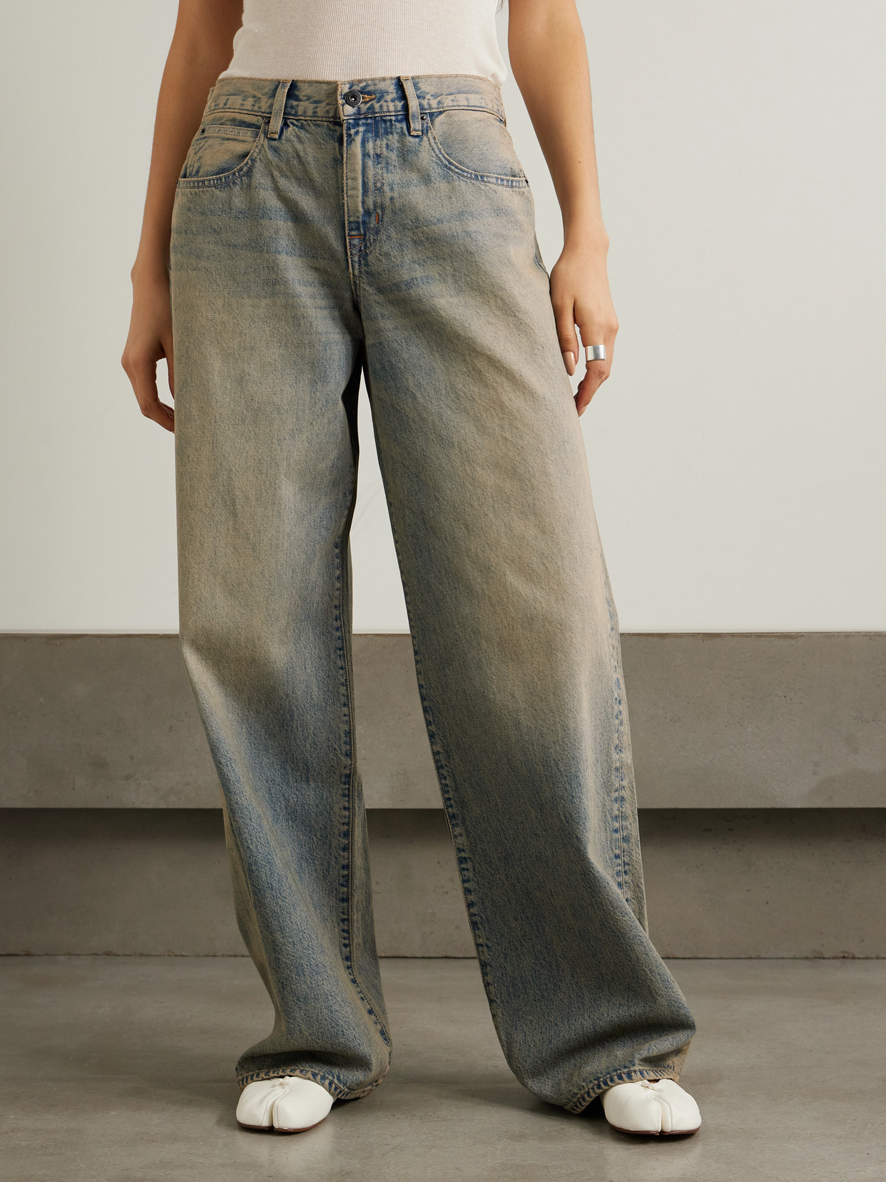 Slvrlake Womens Mica Wide-leg Denim Jeans Indigo Rust In Blue