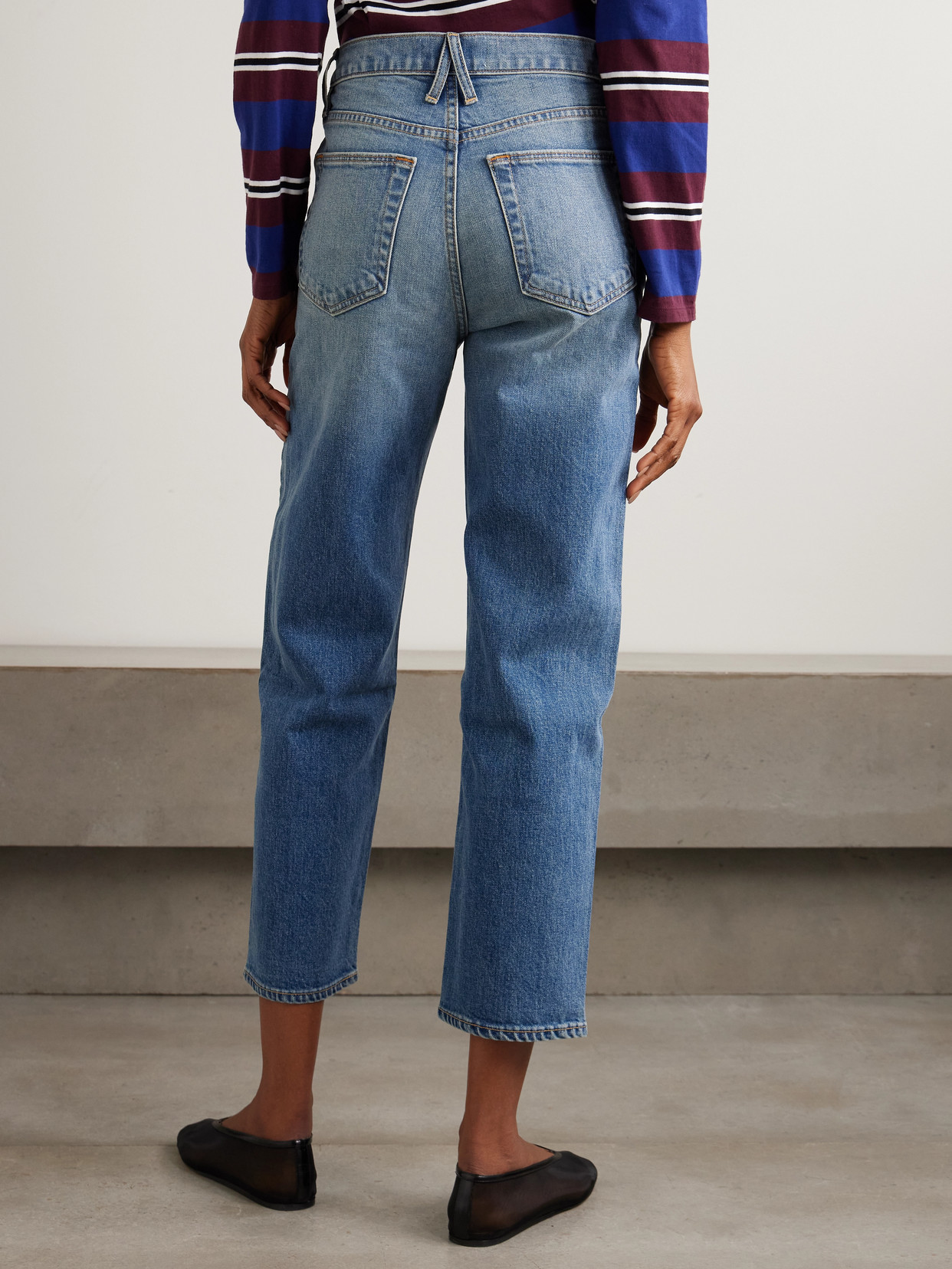 London Crop High-Rise Straight-Leg Jeans
