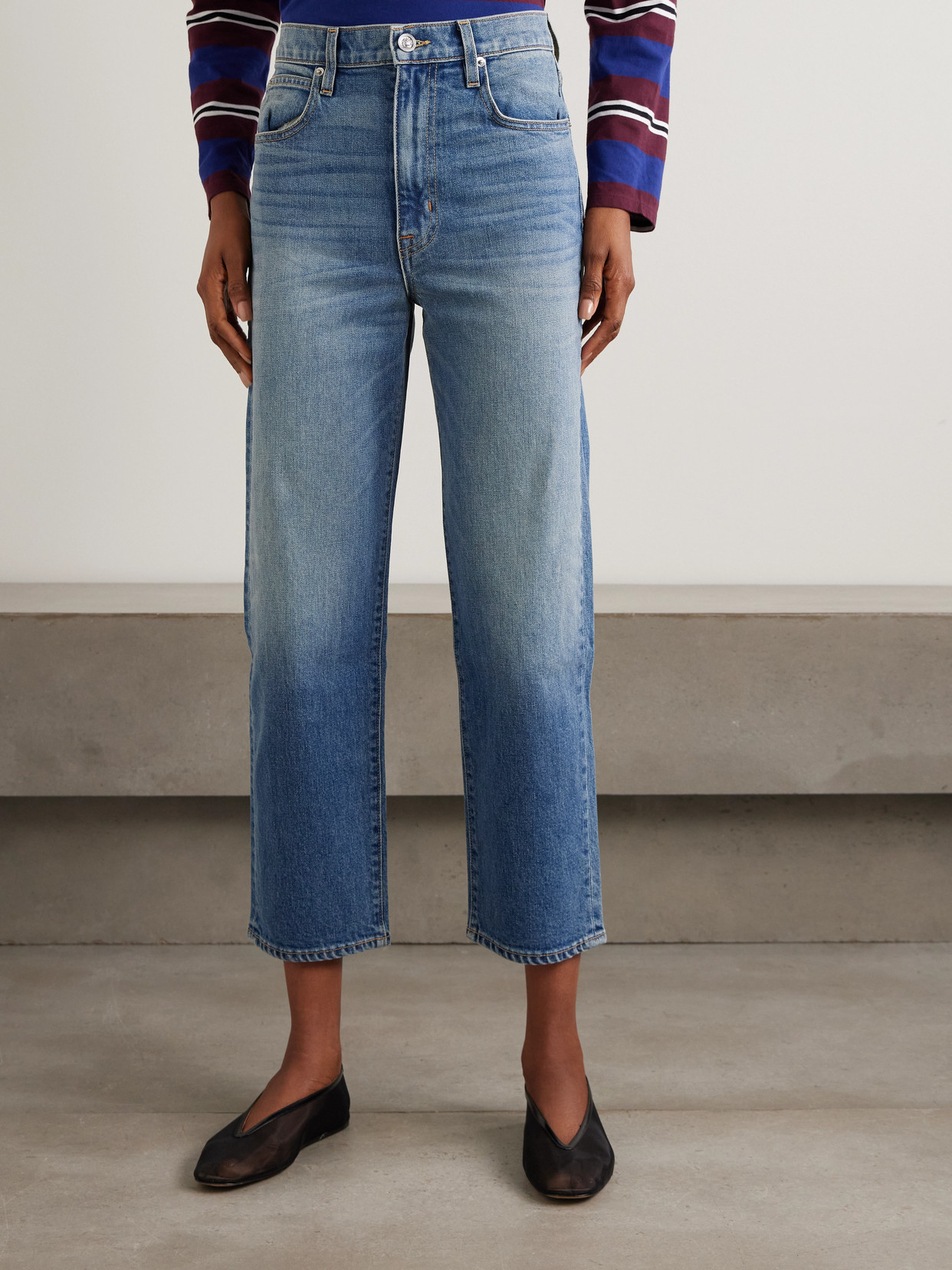 London Crop High-Rise Straight-Leg Jeans