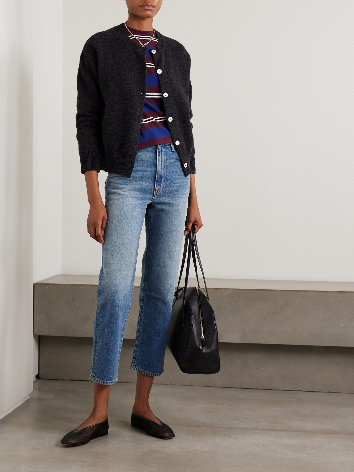 London Crop High-Rise Straight-Leg Jeans