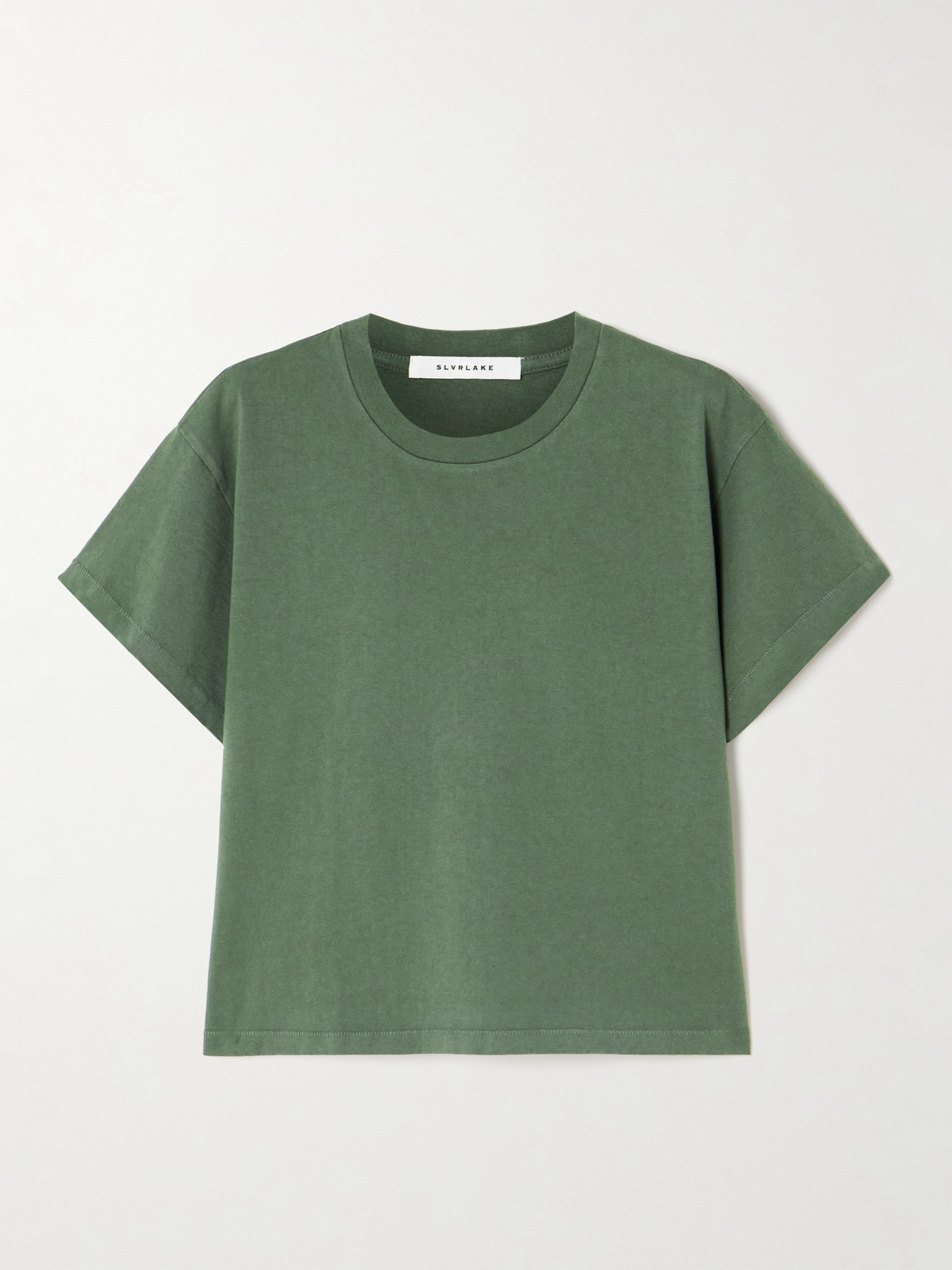 Slvrlake Square Cotton-jersey T-shirt In Green
