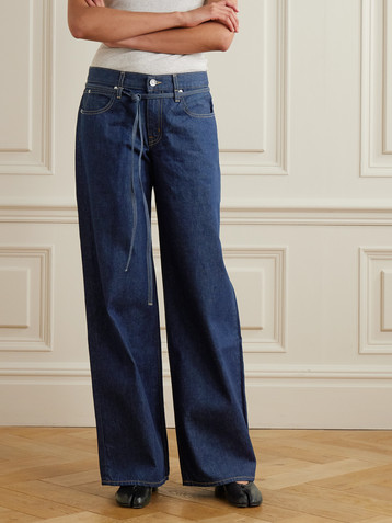 SLVRLAKE Mica belted low-rise wide-leg jeans