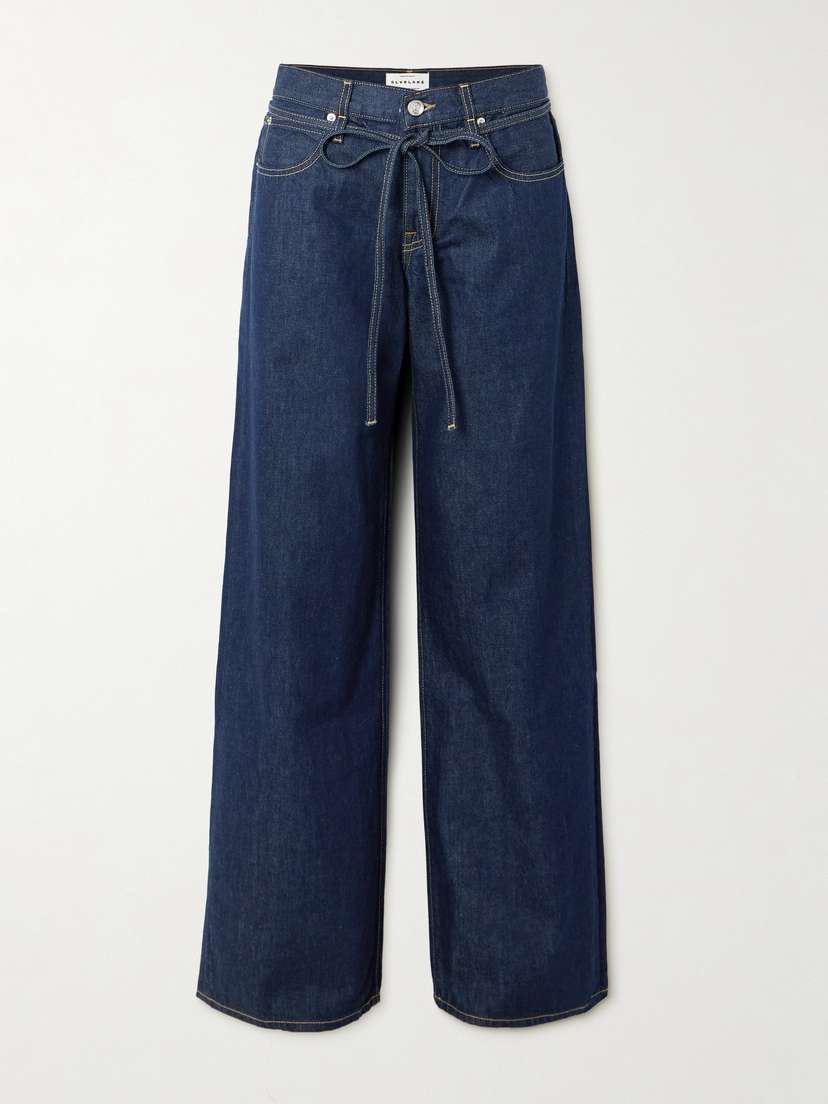 SLVRLAKE Mica Belted Low-rise Wide-leg Jeans