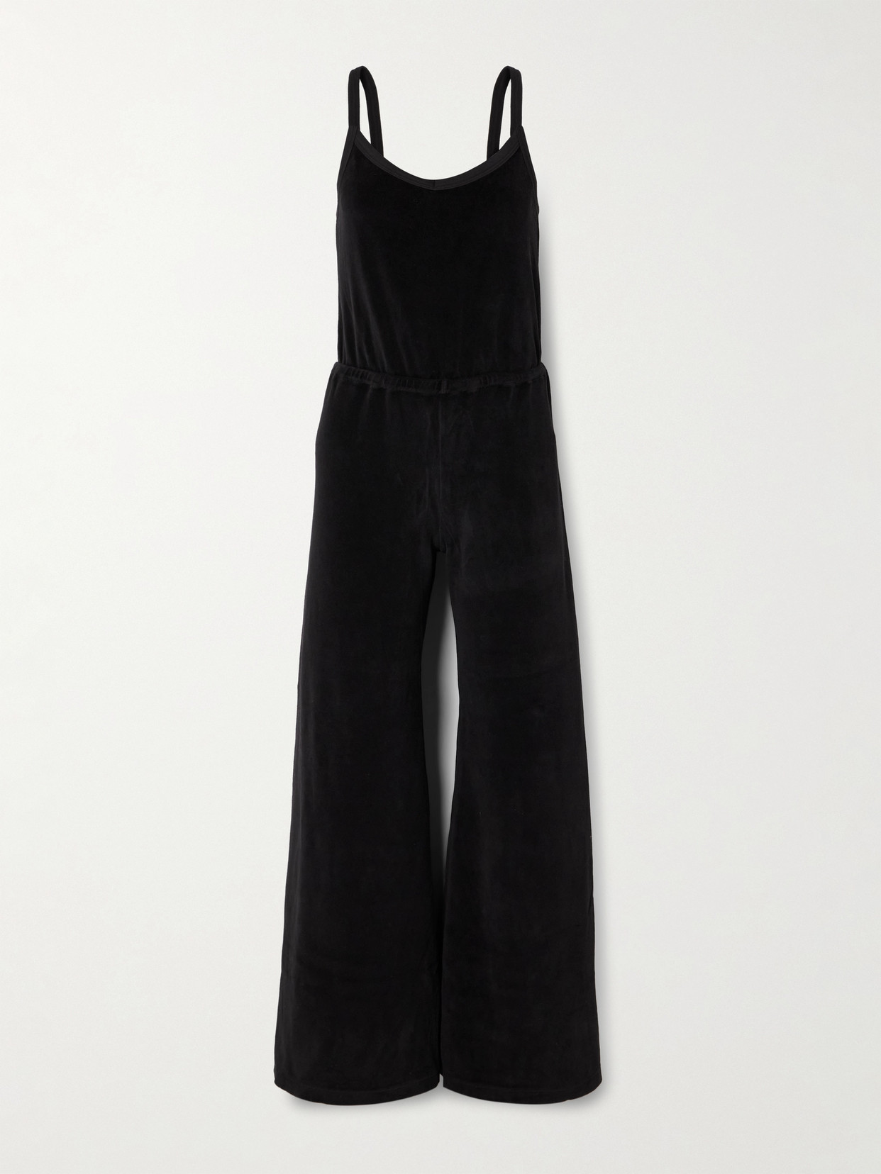 Suzie Kondi Elma Cotton-blend Velour Jumpsuit In Black