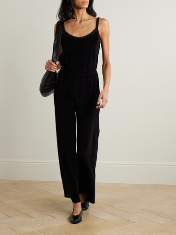 Suzie Kondi Elma cotton-blend velour jumpsuit