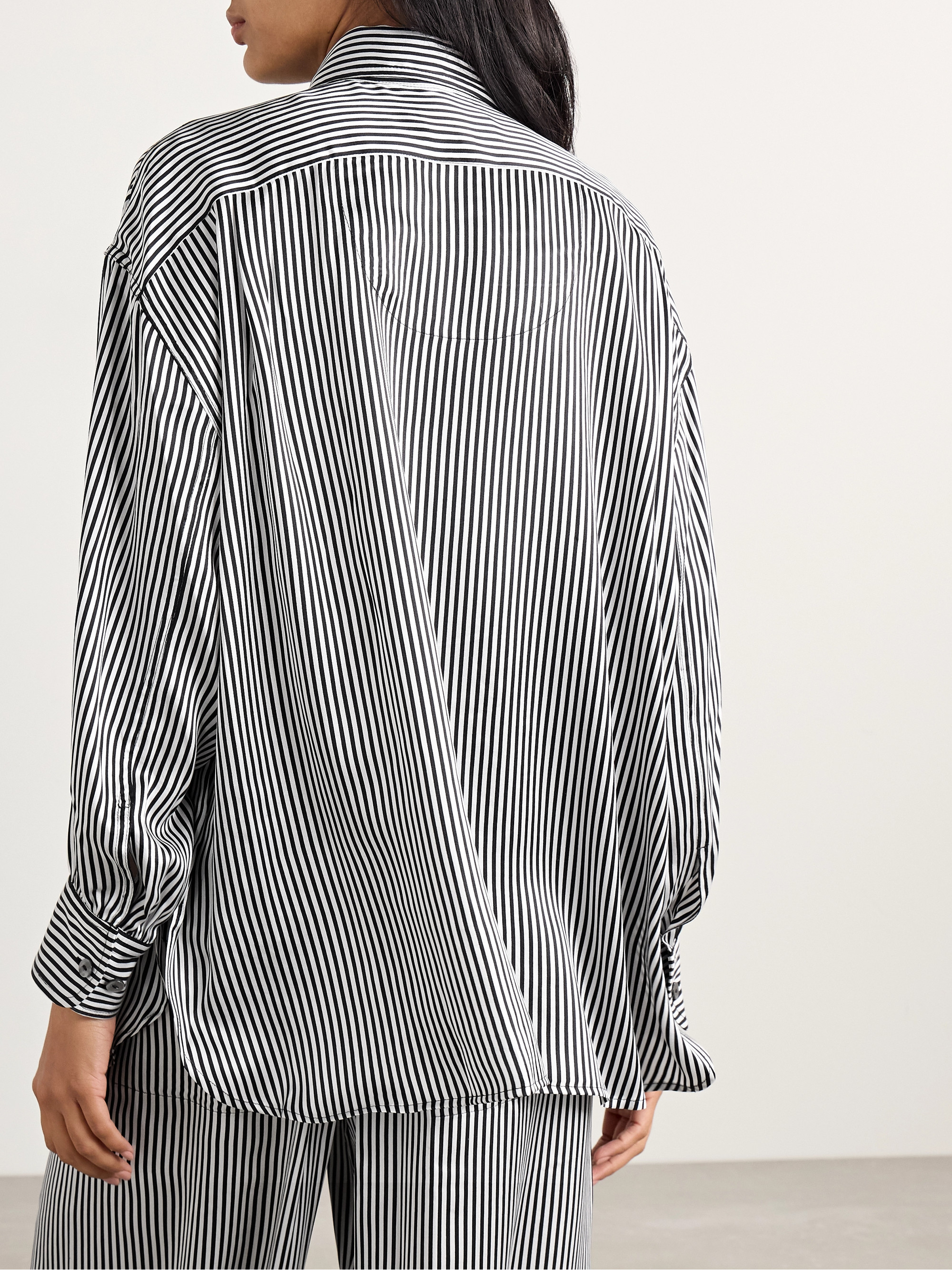 Suzie Kondi Kappa striped silk-satin shirt thumbnail