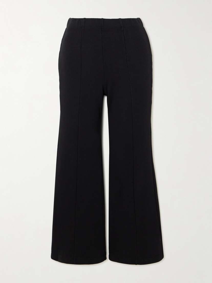 Suzie Kondi Fili Kick Cropped French Cotton-terry Flared Pants