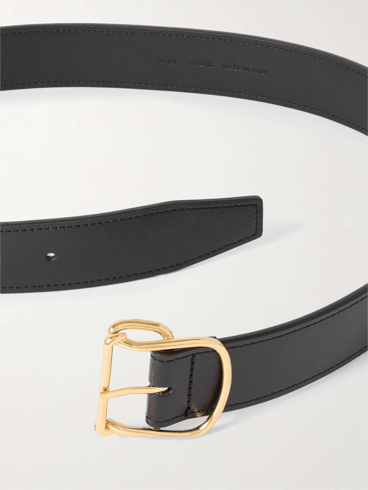 Totême Swirl Leather Belt In Black