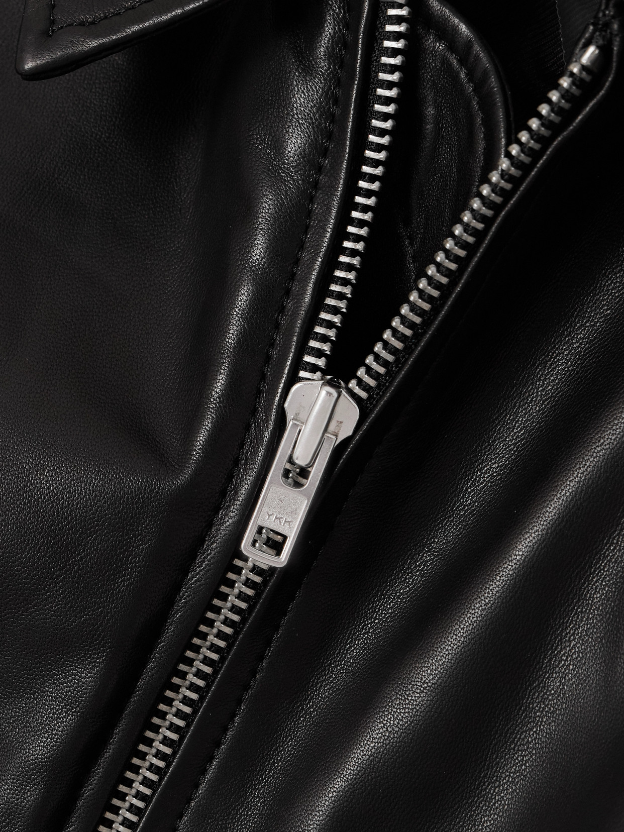 Christopher Esber Black Leather Flight Bomber Jacket In Black