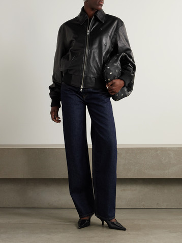 Christopher Esber Embellished leather bomber jacket