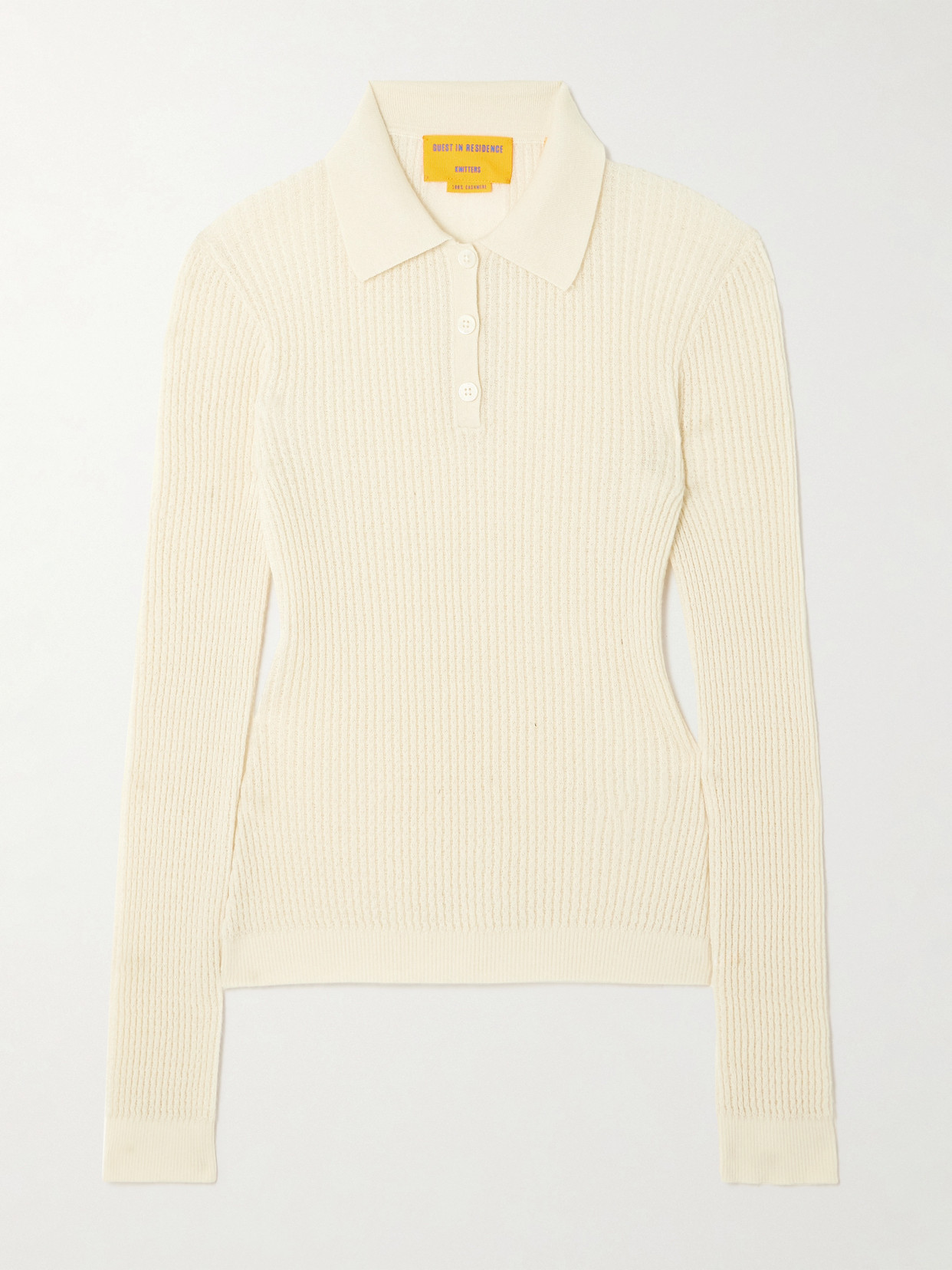 Guest In Residence Cashmere Polo Sweater In Cream