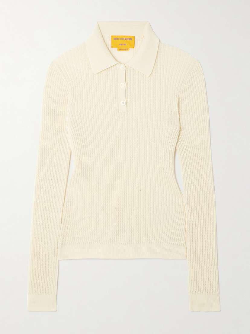 Guest In Residence Ribbed Cashmere Polo Shirt