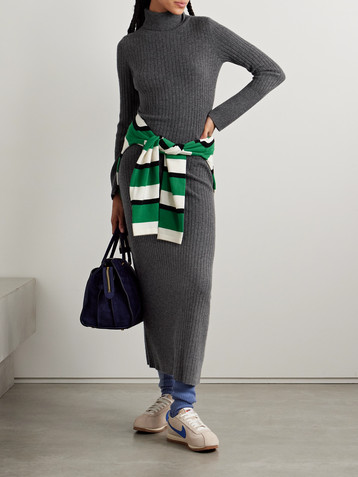 Guest In Residence Ribbed cashmere turtleneck maxi dress