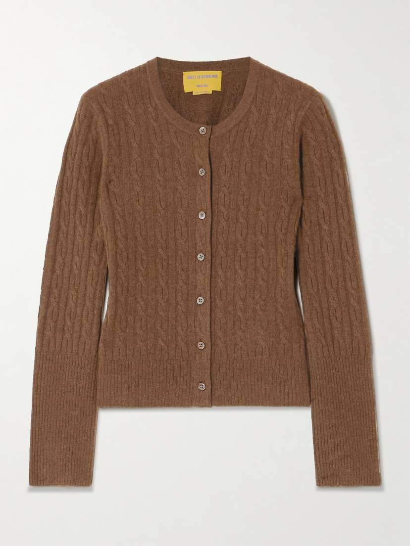 Guest In Residence Jane Cable-knit Cashmere Cardigan