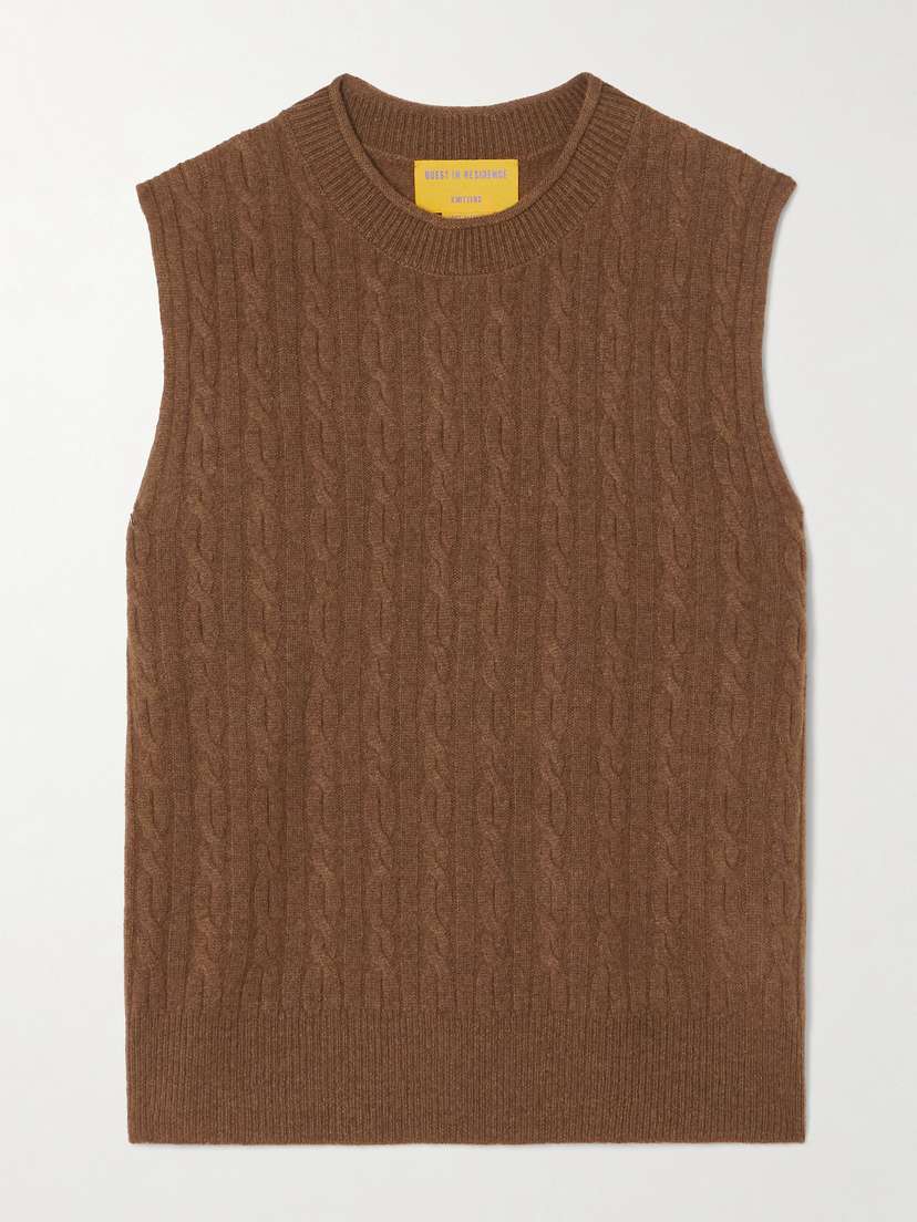Guest In Residence Cable-knit Cashmere Sweater Vest