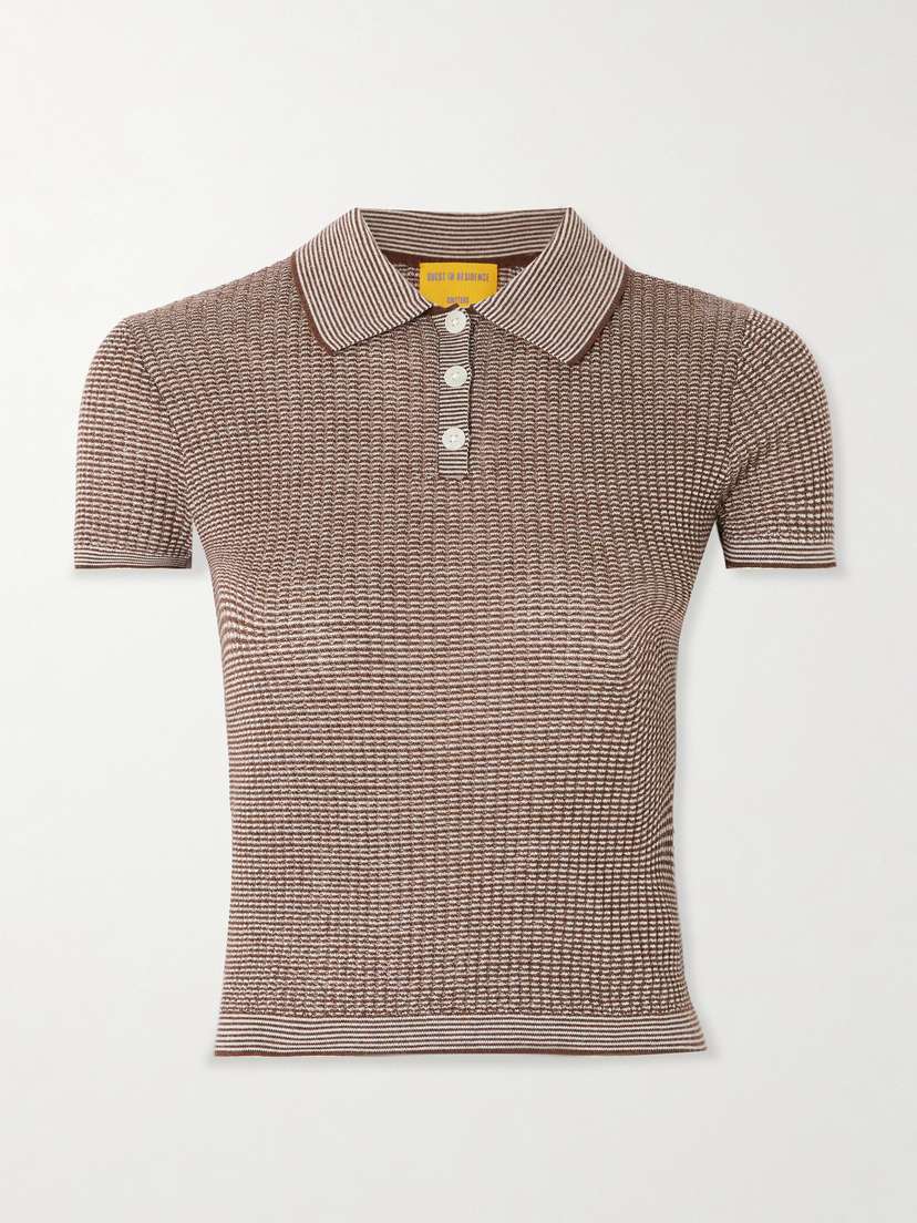 Guest In Residence Ribbed Cashmere Polo Sweater