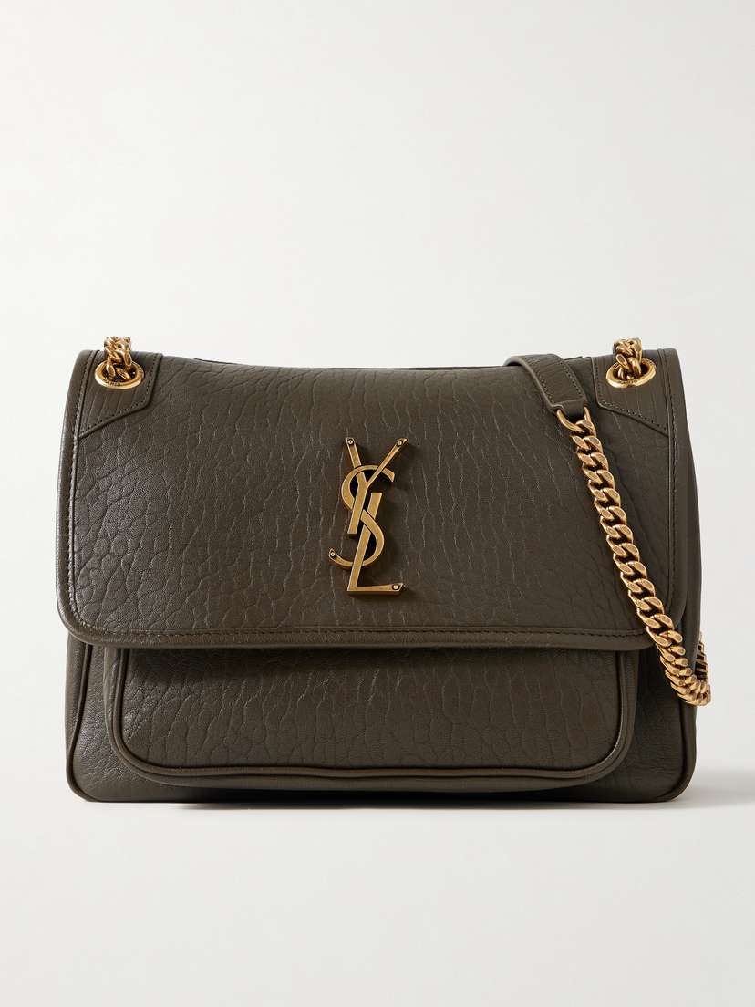 Saint Laurent Niki Medium Crinkled-leather Shoulder Bag