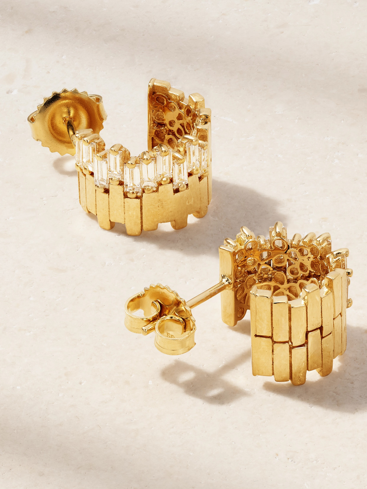 Suzanne Kalan 18-karat Gold Diamond Hoop Earrings In Gold