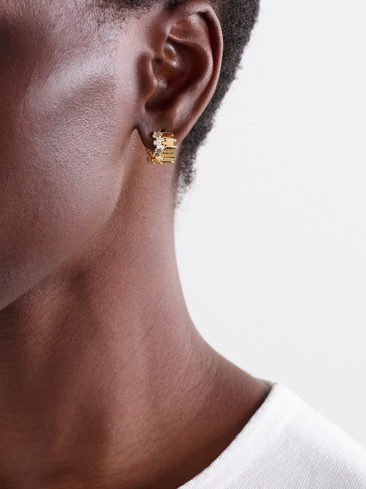 Suzanne Kalan 18-karat Gold Diamond Hoop Earrings In Gold