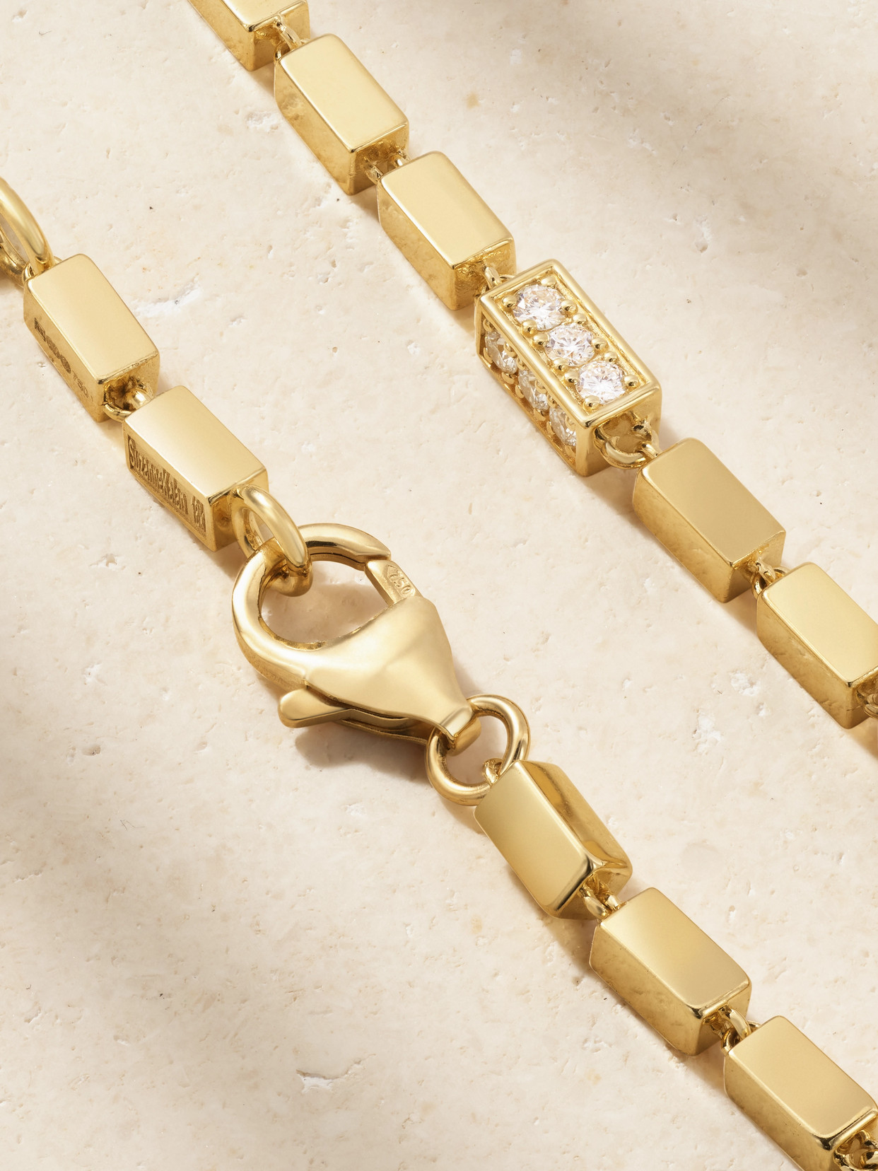 Suzanne Kalan Block Chain 18-karat Gold Diamond Bracelet In Gold
