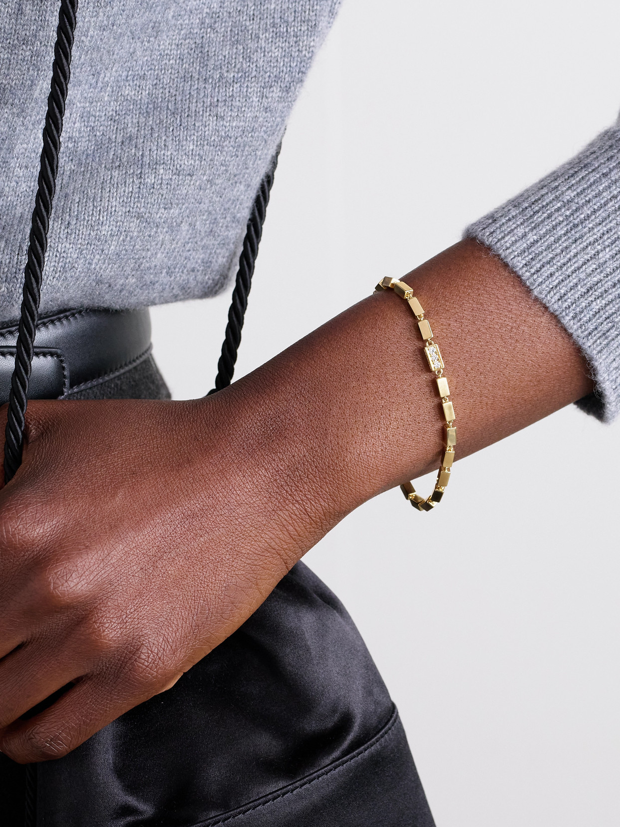 Suzanne Kalan Block Chain 18-karat Gold Diamond Bracelet In Gold