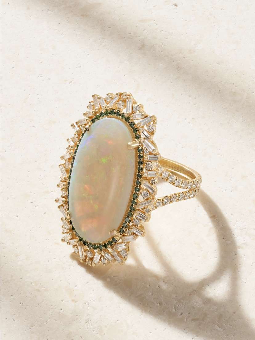 Suzanne Kalan 18-karat Gold, Opal And Diamond Ring