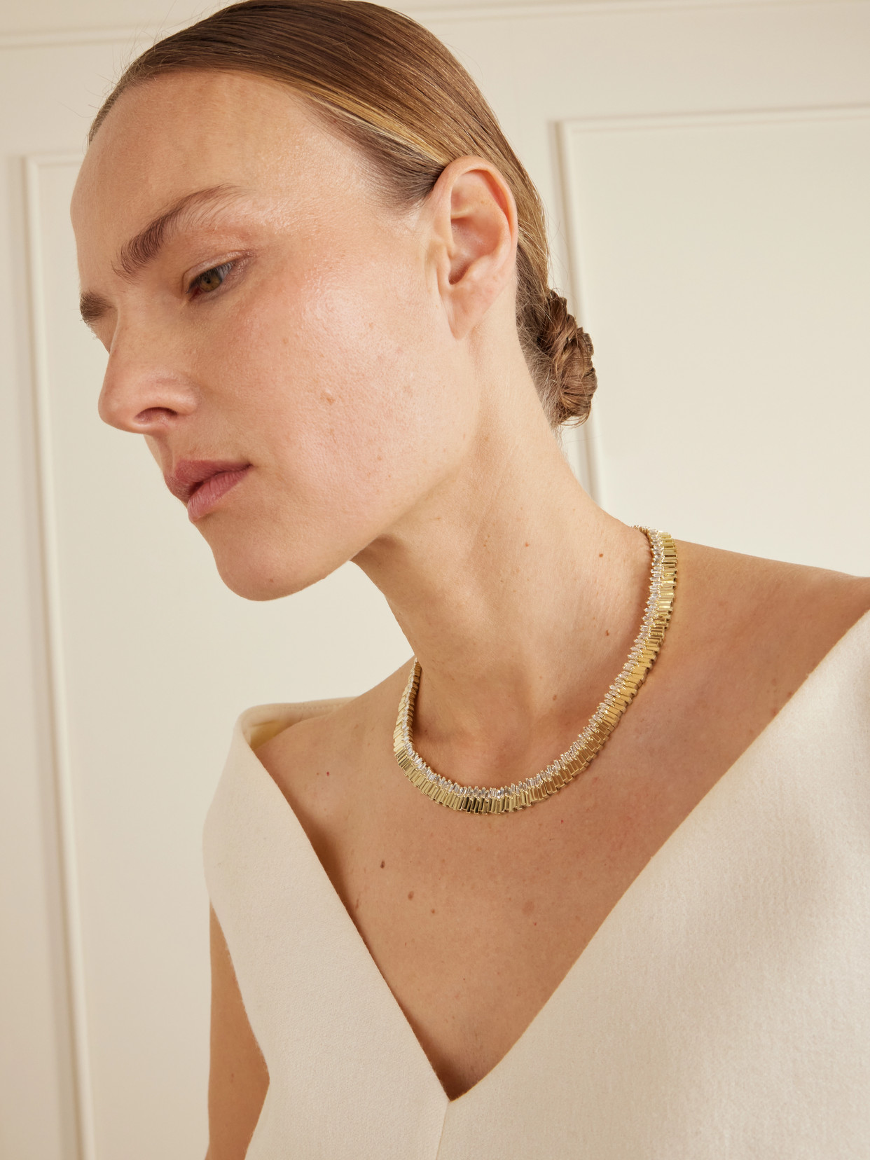 Suzanne Kalan 18-karat Gold Diamond Necklace In Gold