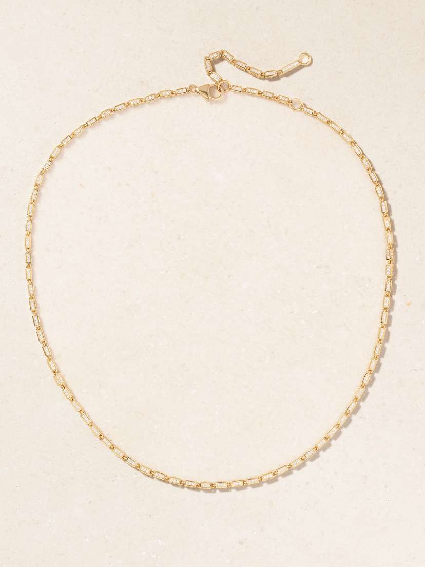 Suzanne Kalan 18-karat Gold Diamond Necklace