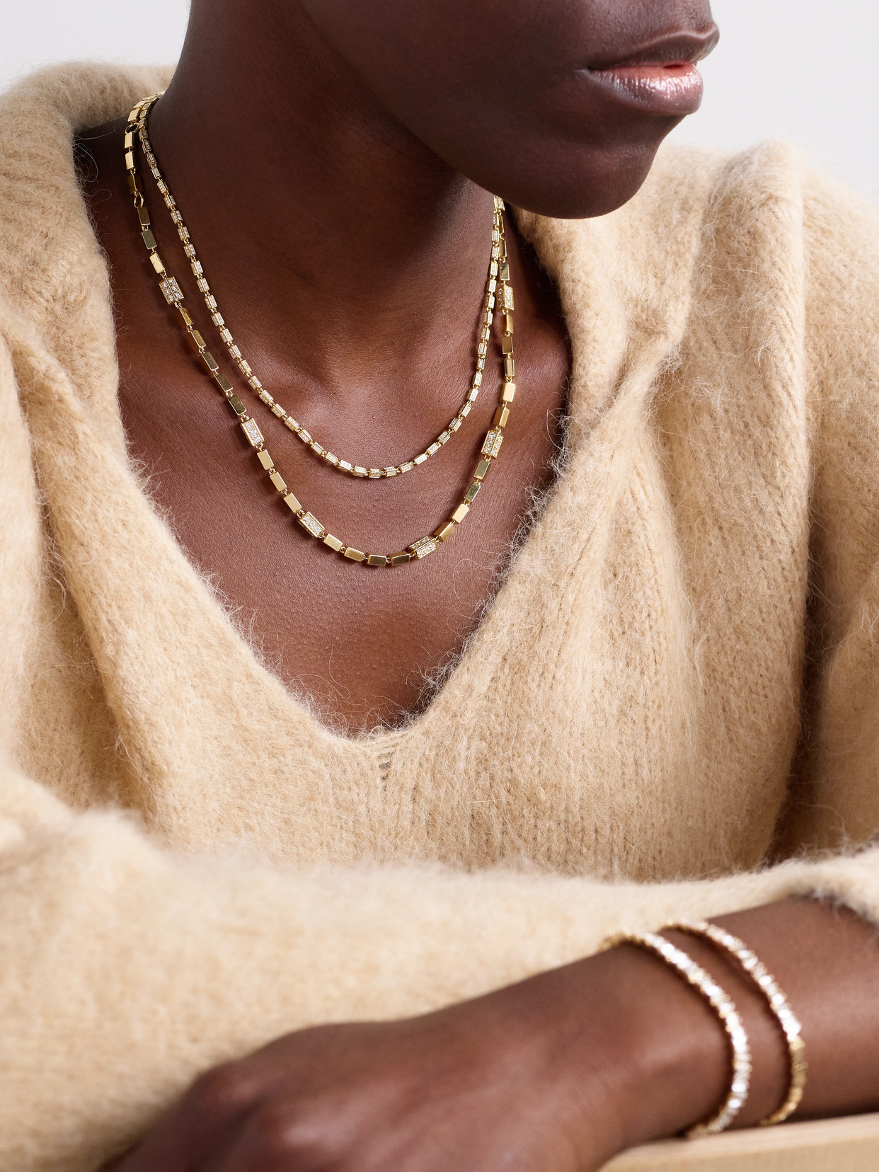 Suzanne Kalan 18-karat Gold Diamond Necklace In Gold