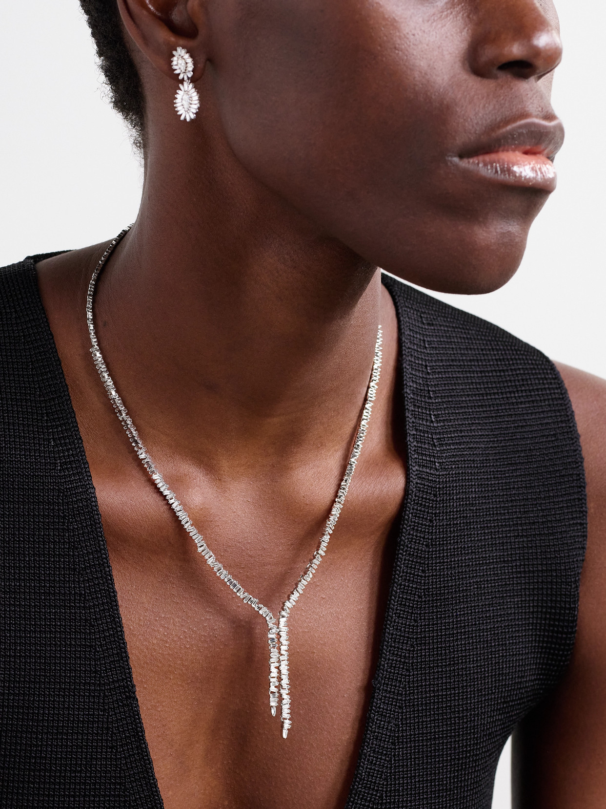 Suzanne Kalan Bolero 18-karat White Gold Diamond Necklace In Gold