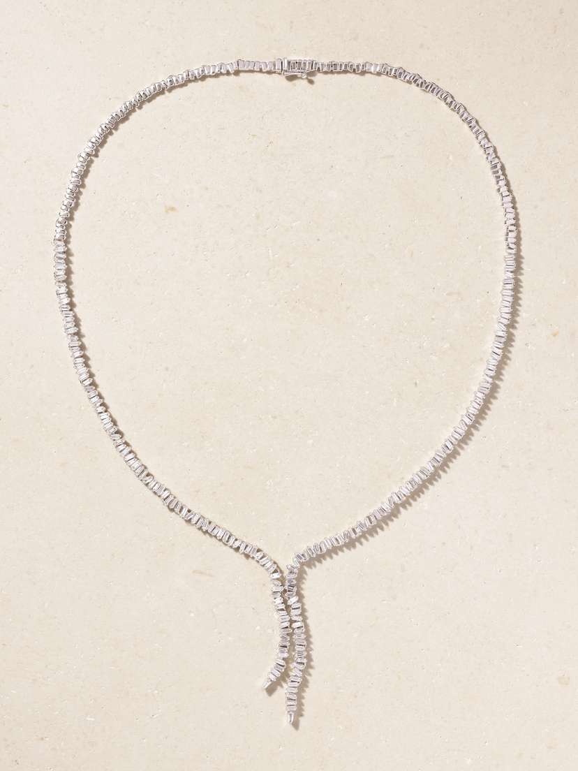 Suzanne Kalan Bolero 18-karat White Gold Diamond Necklace