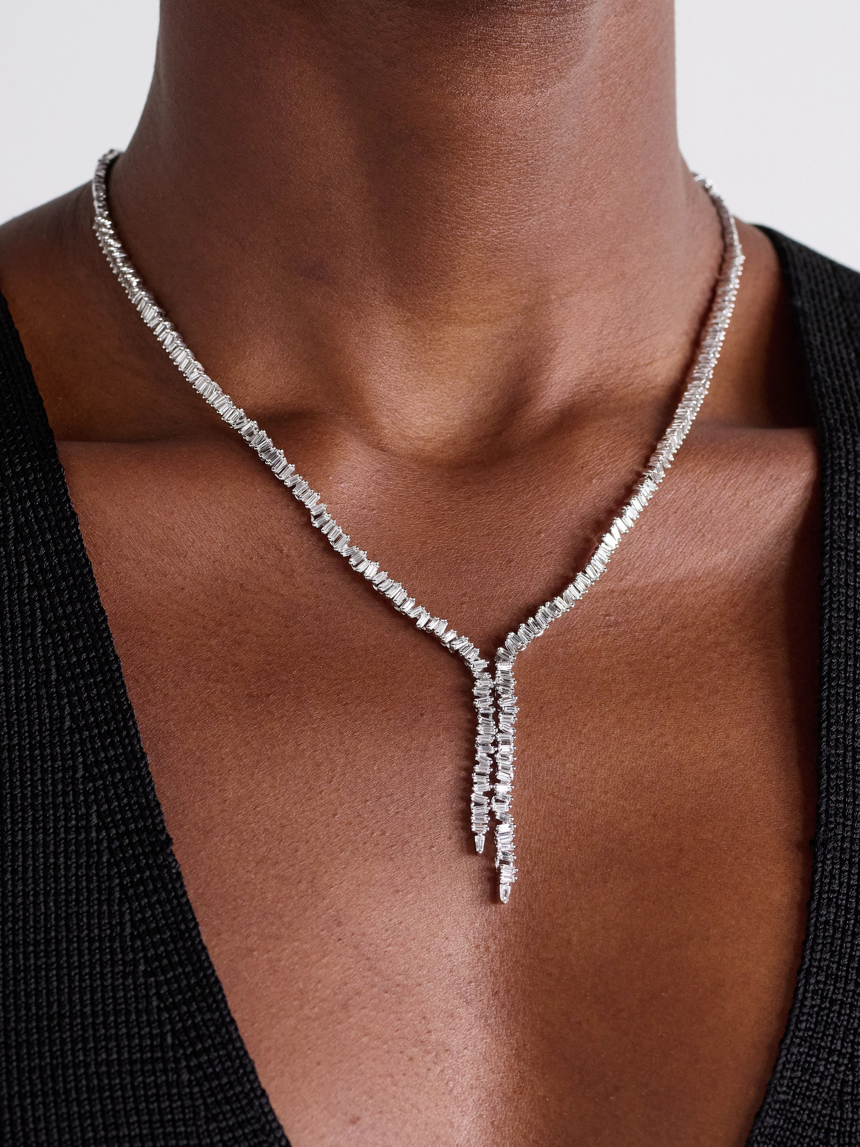 Suzanne Kalan Bolero 18-karat White Gold Diamond Necklace In Gold