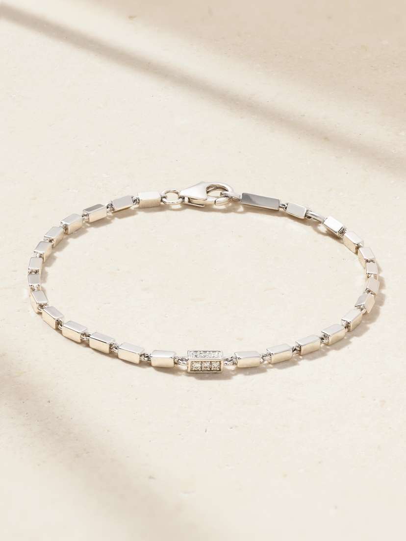 Suzanne Kalan Block Chain 18-karat White Gold Diamond Bracelet