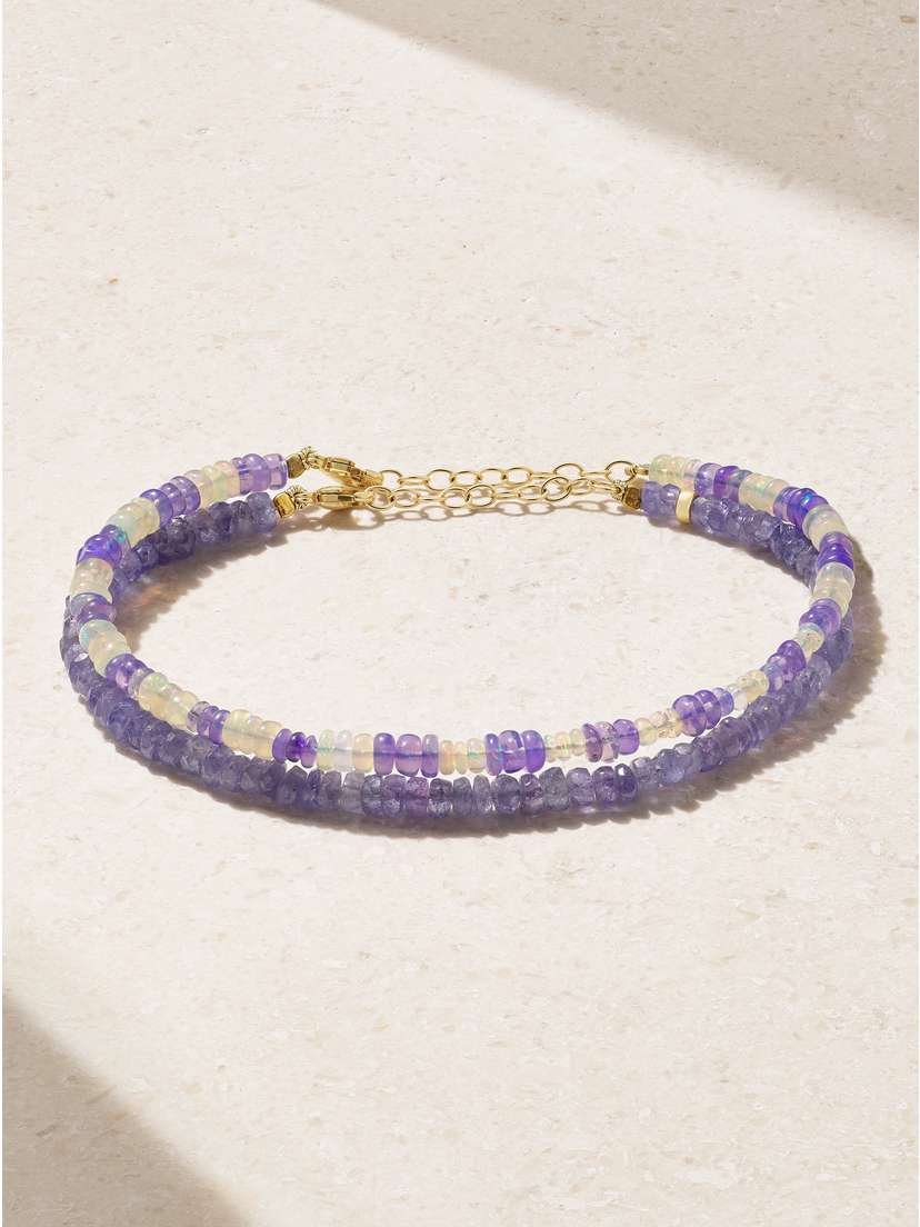 JIA JIA Set Of Two Gold, Tanzanite And Opal Bracelets