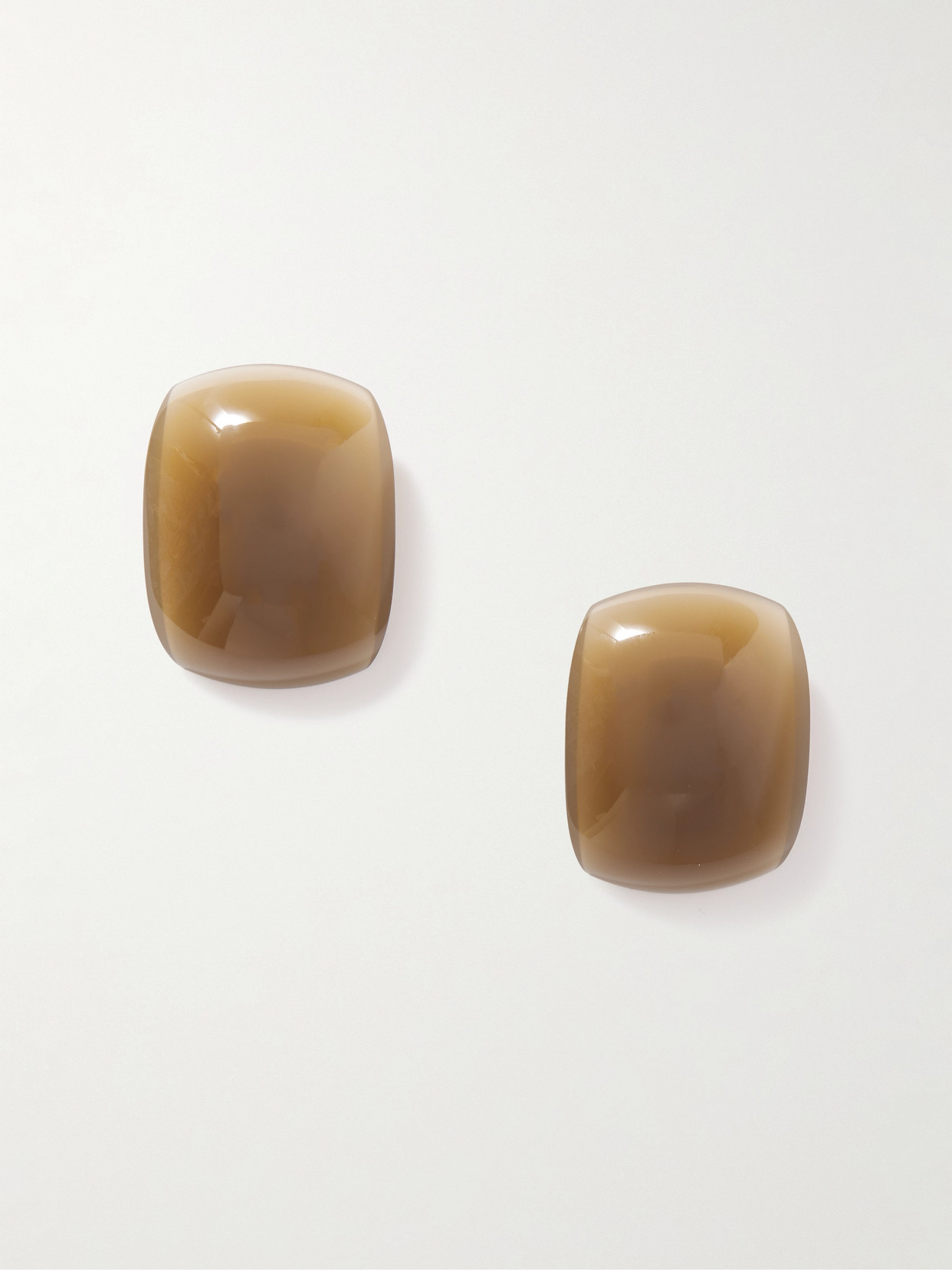 Saint Laurent Blossom Resin Clip Earrings In Gold