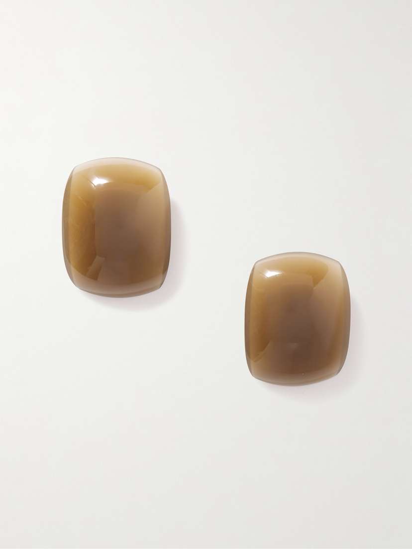 Saint Laurent Blossom Resin Clip Earrings