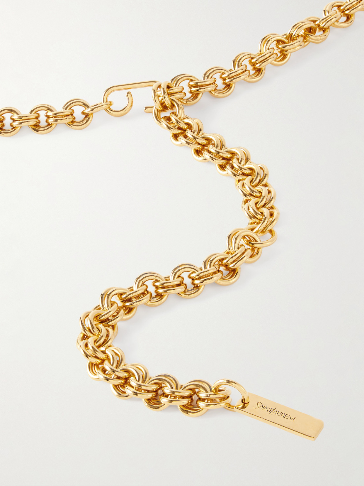 Saint Laurent Gold-tone Belt In Gold