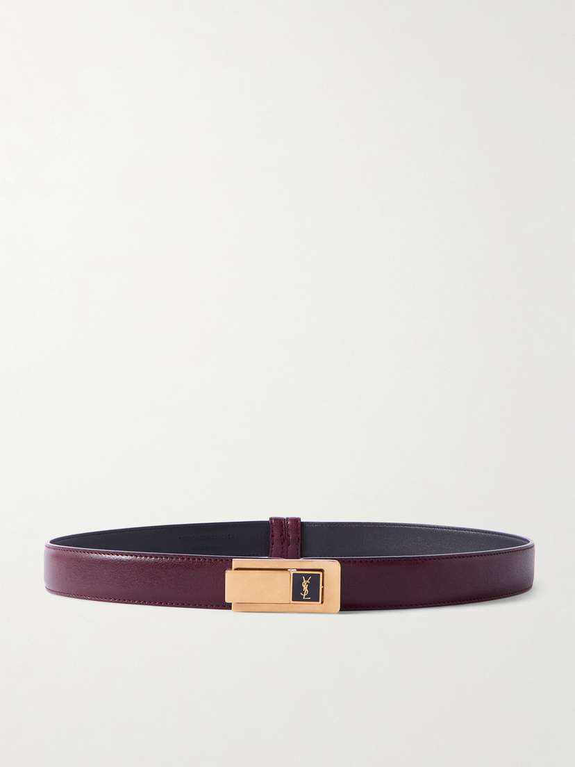 Saint Laurent Cassandre Leather Belt
