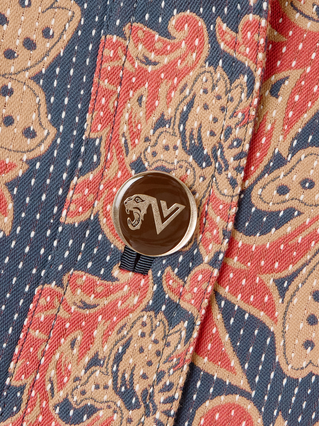 Valentino Quilted Floral Cotton-blend Jacquard Caban Jacket In Multi