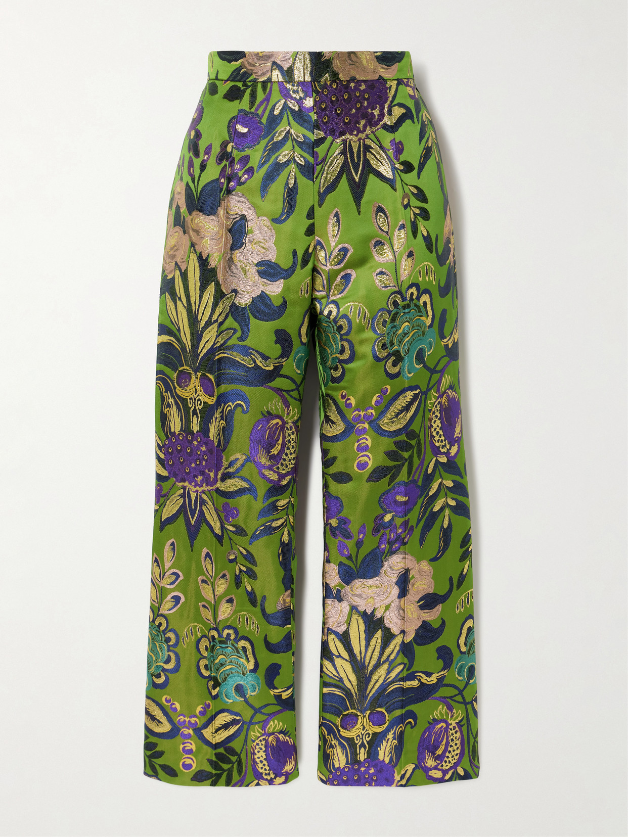 Valentino Jacquard Casual Pants In Green