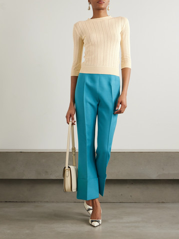 Valentino Garavani Pointelle-knit cotton sweater