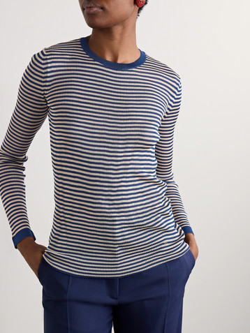 Valentino Garavani Ribbed striped silk sweater