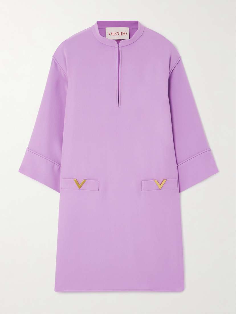 Valentino Garavani Embellished Silk-cady Mini Dress