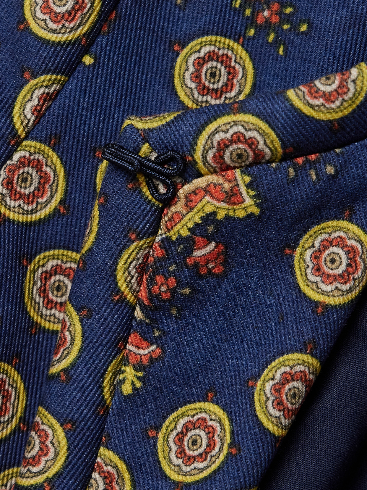 Valentino Cotton Blazer With Printed Intricate Pattern In Blue