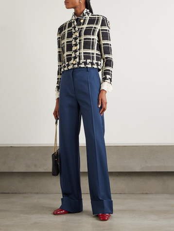 Valentino Garavani Wool-twill wide-leg pants