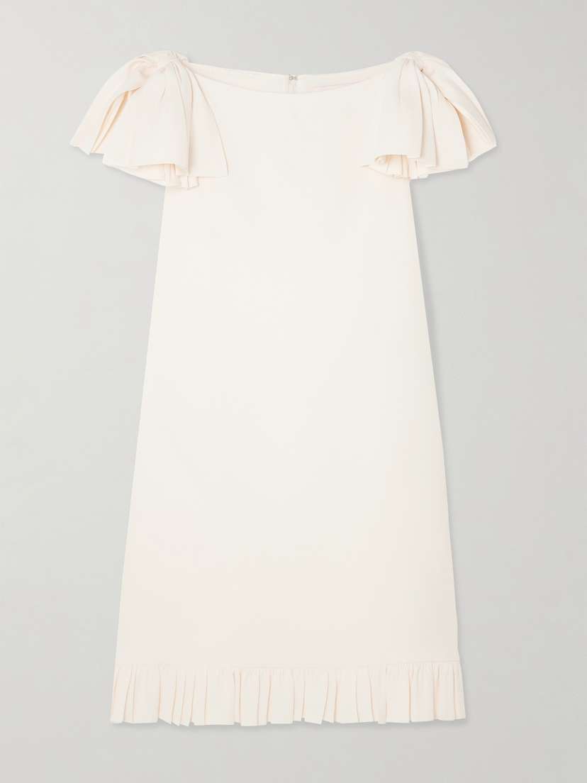 Valentino Garavani Ruffled Wool And Silk-blend Crepe Mini Dress